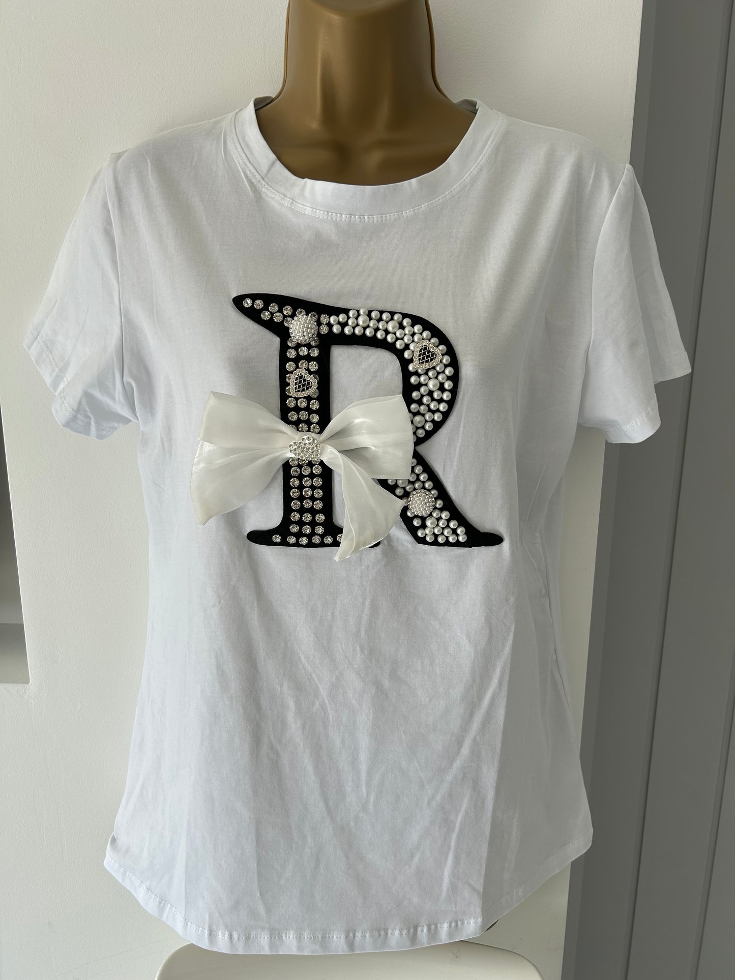 ❌ White Diamanté T-Shirt top 10/14