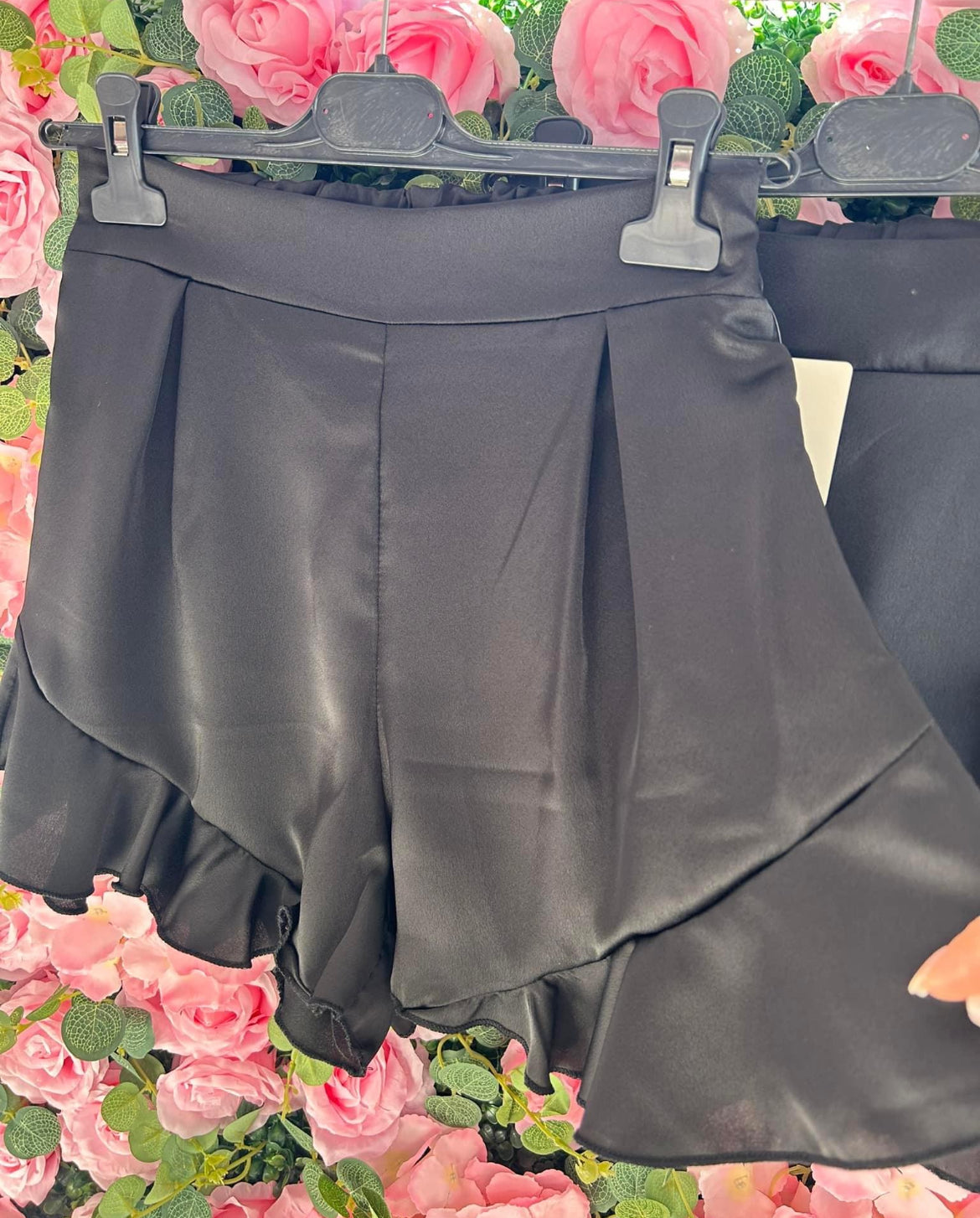 Black Satin Shorts Size 6-10