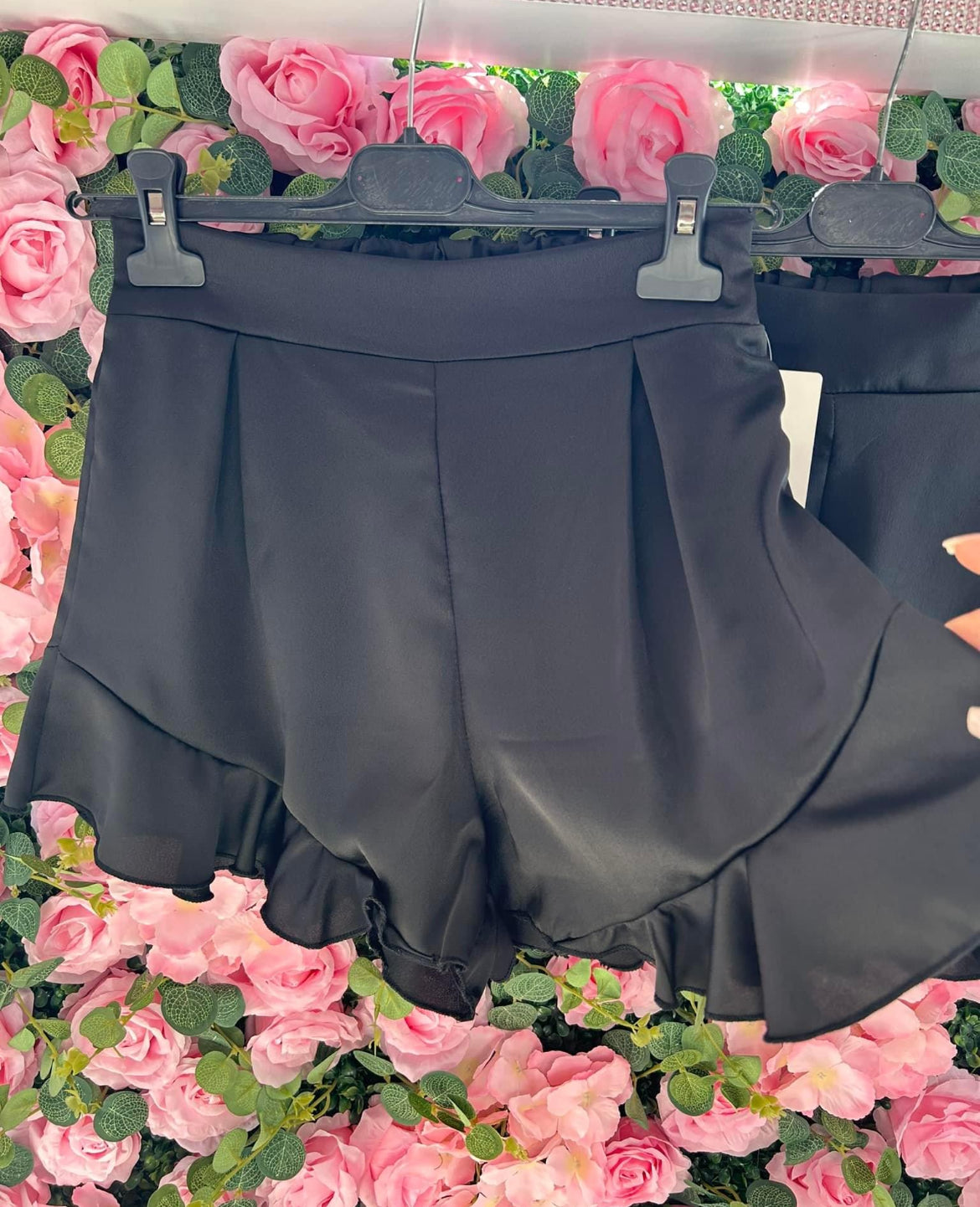 Black Satin Shorts Size 6-10