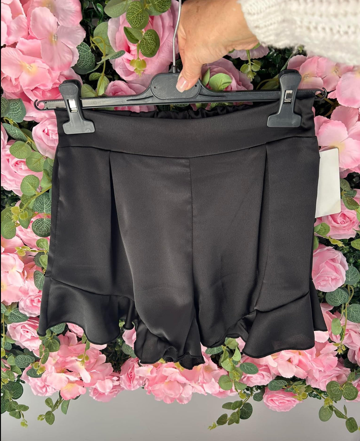 Black Satin Shorts Size 6-10